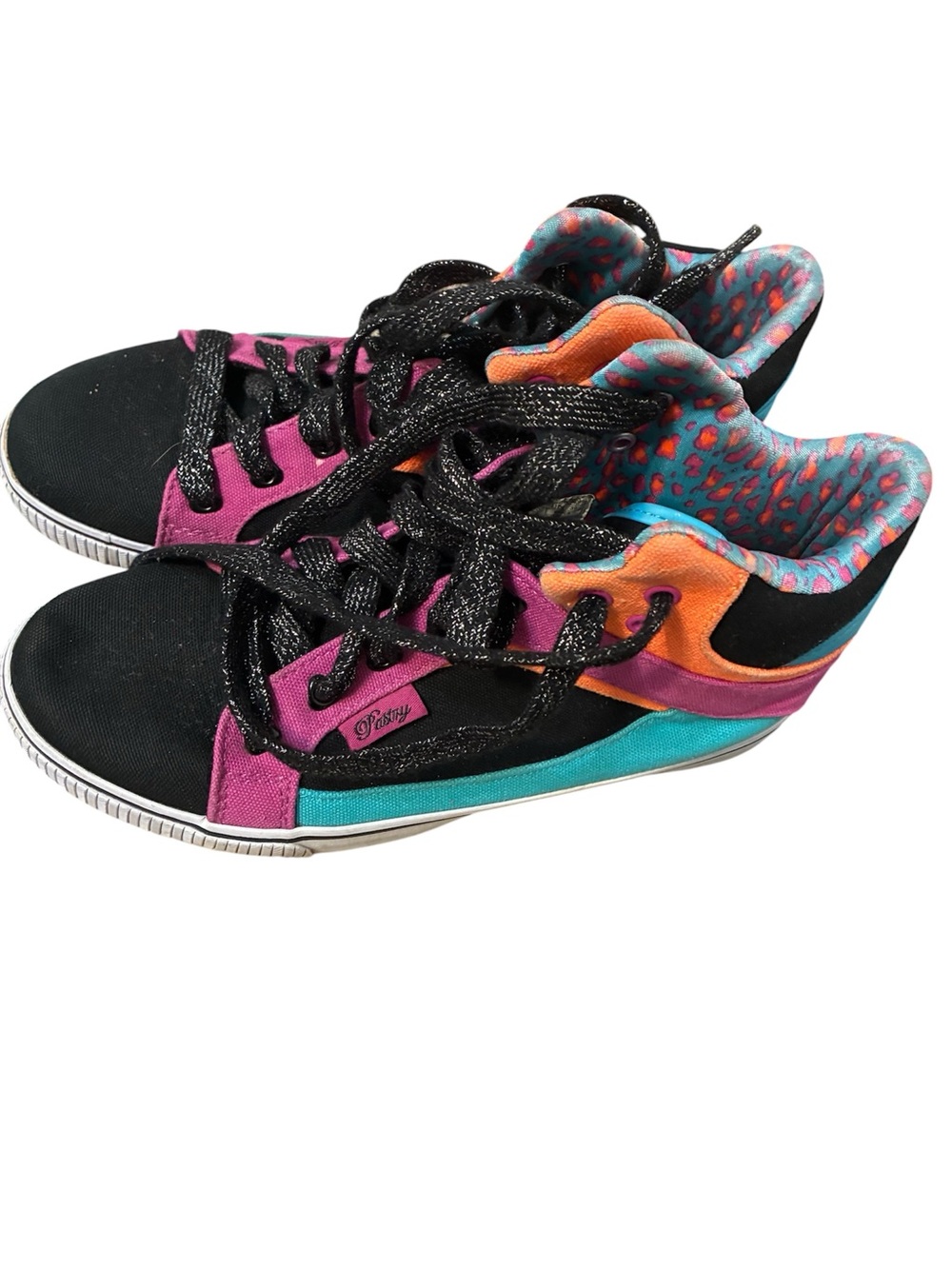 Pastry Black, Pink, Teal & Orange High-Top Sneakers